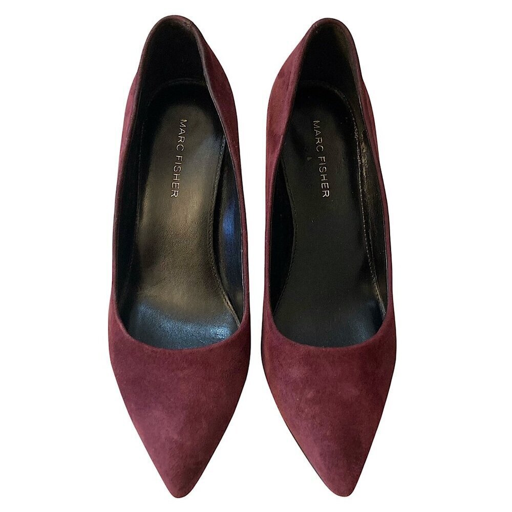 Marc Fisher Suede Pointed Toe Stacked Block Heel … - image 2